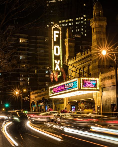 Fox theatre- atlanta - Jun 2023 • Family. Beautiful and restored Fox Theatre in downtown Atlanta, Ga. You feel like you are in an open-air theatre with the huge stone walls, Persian runs, chandeliers, and balconies. The ceiling blue to resemble the night sky complete with clouds and stars. Great venue for shows and concerts.